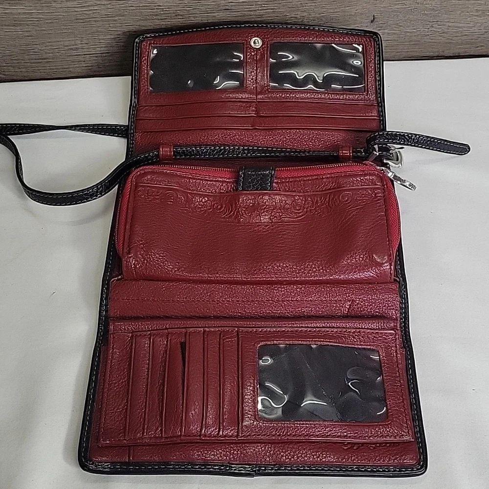 Brighton Black Leather Crossbody Bag